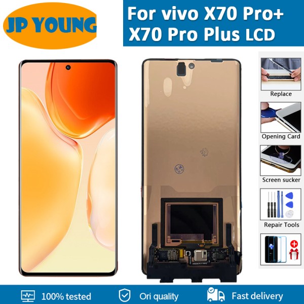 Vivo X70 Pro Plus V2145A 용 오리지널 6.78 인치 amoled LCD 디스플레이, 스크린 디지타이저 어셈블리 교체, + : 명광유통