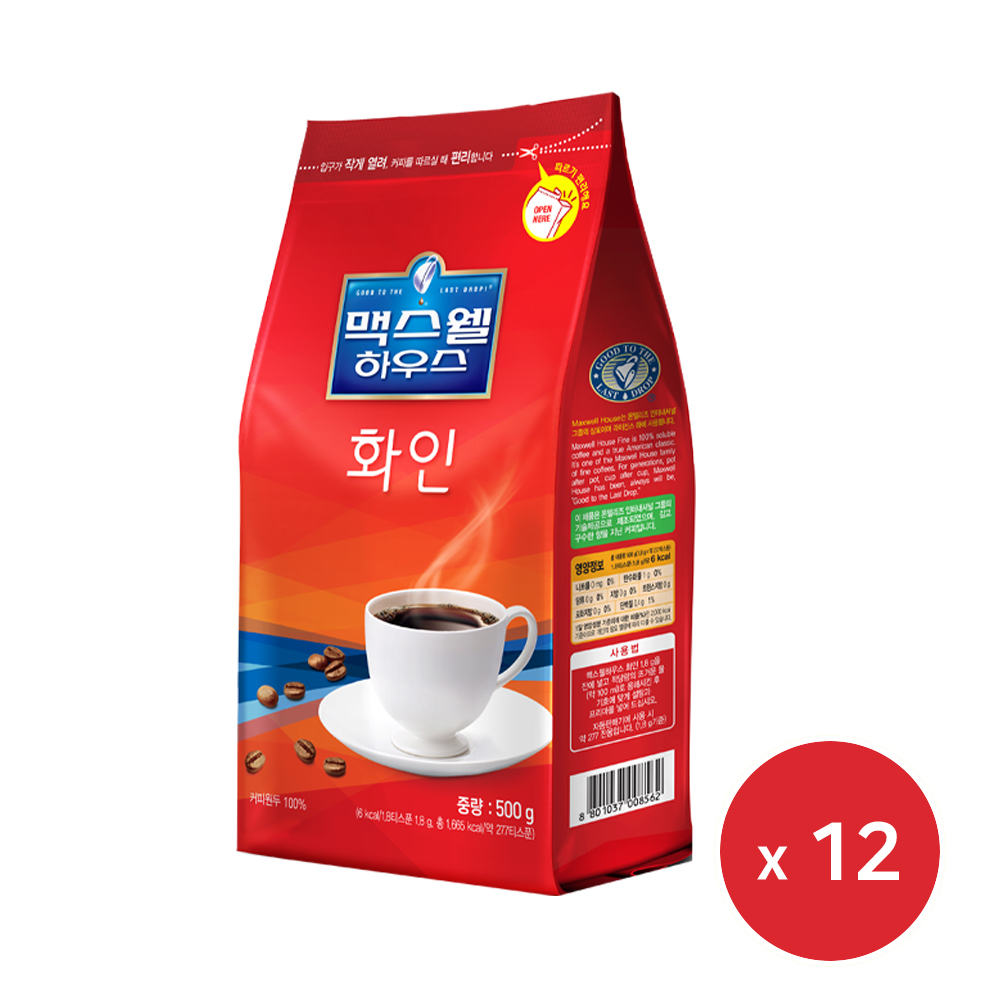맥스웰 화인 500g x 12개/자판기 커피/블랙커피 : 할인마트몰