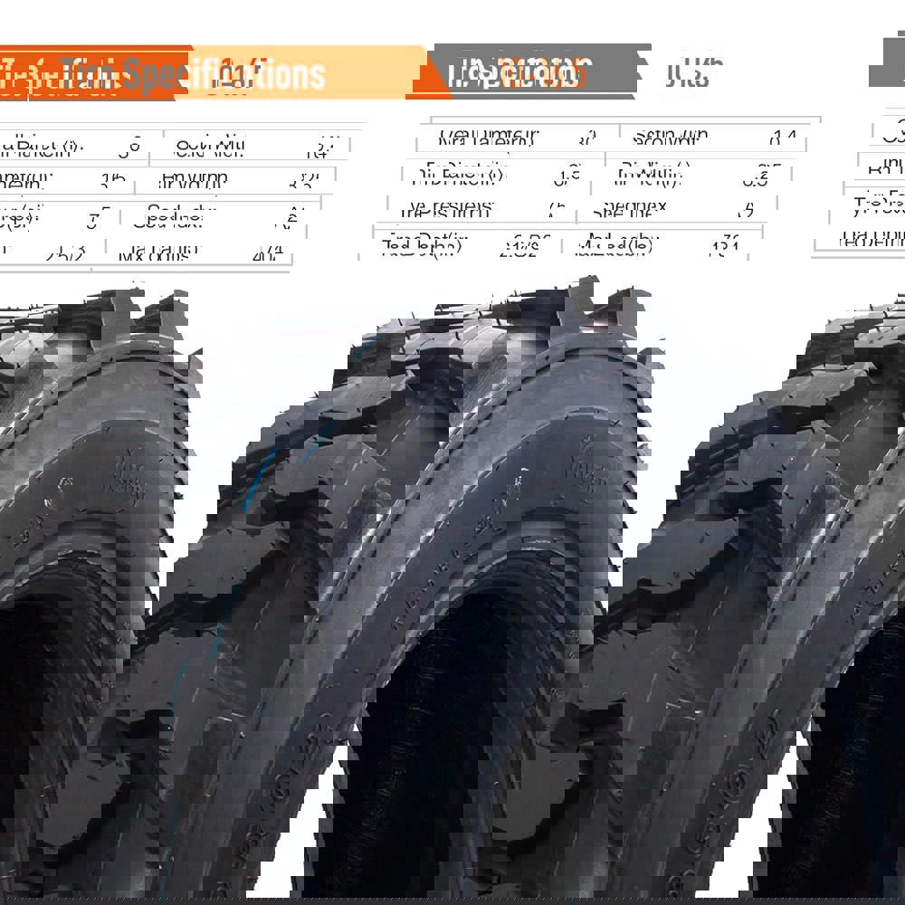 HALBERD 타이어, 10PR 대형 건설, 스키드 스티어 로더의 높은 견인력, 튜브리스, 2종 세트 10-16.5 2 : 시구왕라
