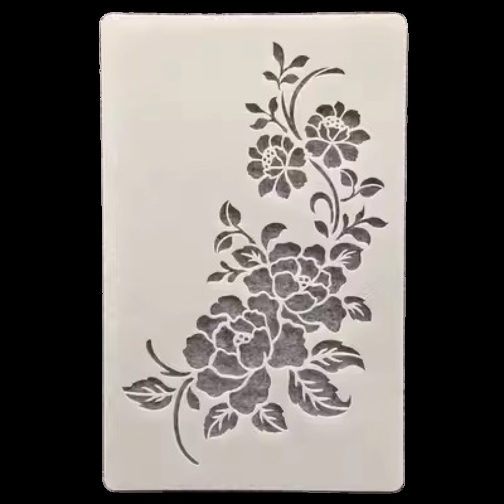8개 스텐실 도안 꾸미기 매화 13x13cm 30x30cm 대형 나뭇잎 색소 01 : 두하스토어