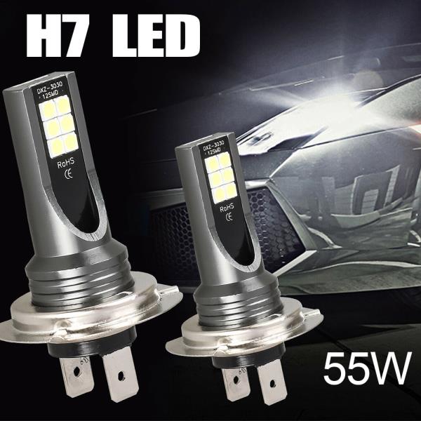 호환 브라이트 자동차 헤드라이트 전구 키트 안개등 악세사리 H7 LED 캔버스 화이트 2 개 : 코랑옐로
