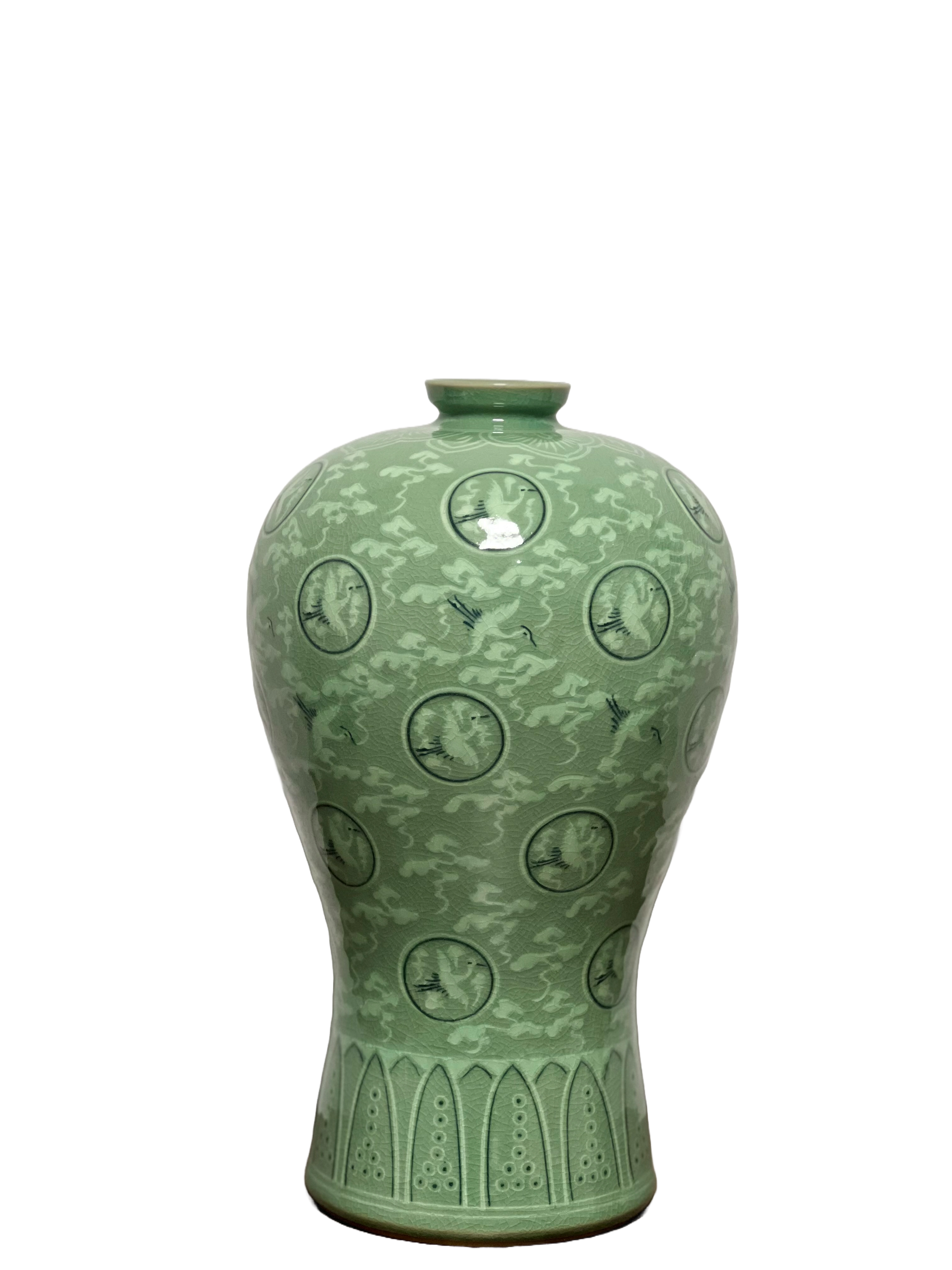 향림 청자상감운학문매병 (중형) 높이 38cm - 국보 재현품 도자기 장식용 도자기 : 향림작업장