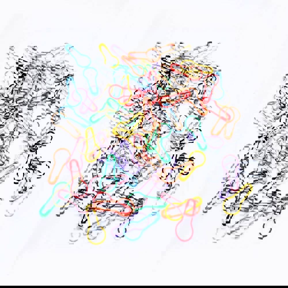 100피스 안전핀, 전구 스티치 마커 10가지 색상 다양한 금속 칼라바시 핀 배 모양 뜨개질 의류 태그 보관함이 있는 DIY 공예 프로젝트... 