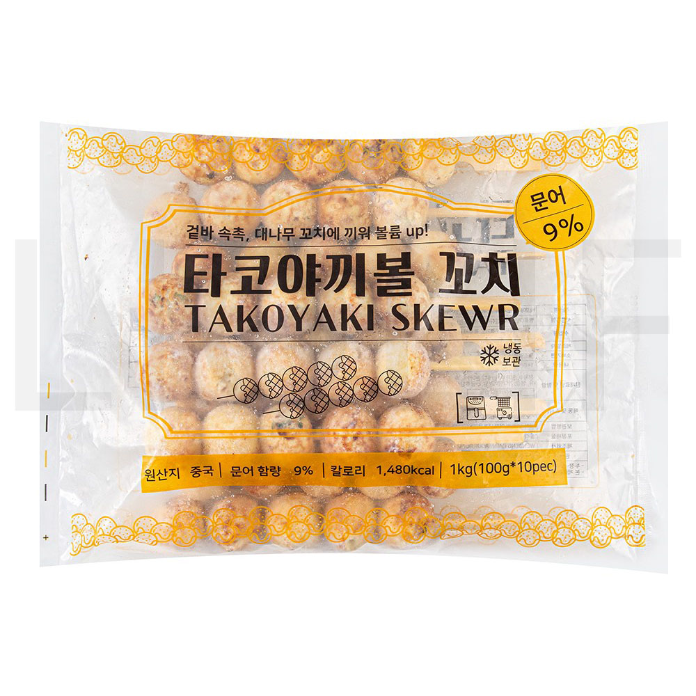 지엔씨푸드 타코야끼볼 꼬치 문어 9% 10입 (냉동) 1kg 1개 : SUPER SALE