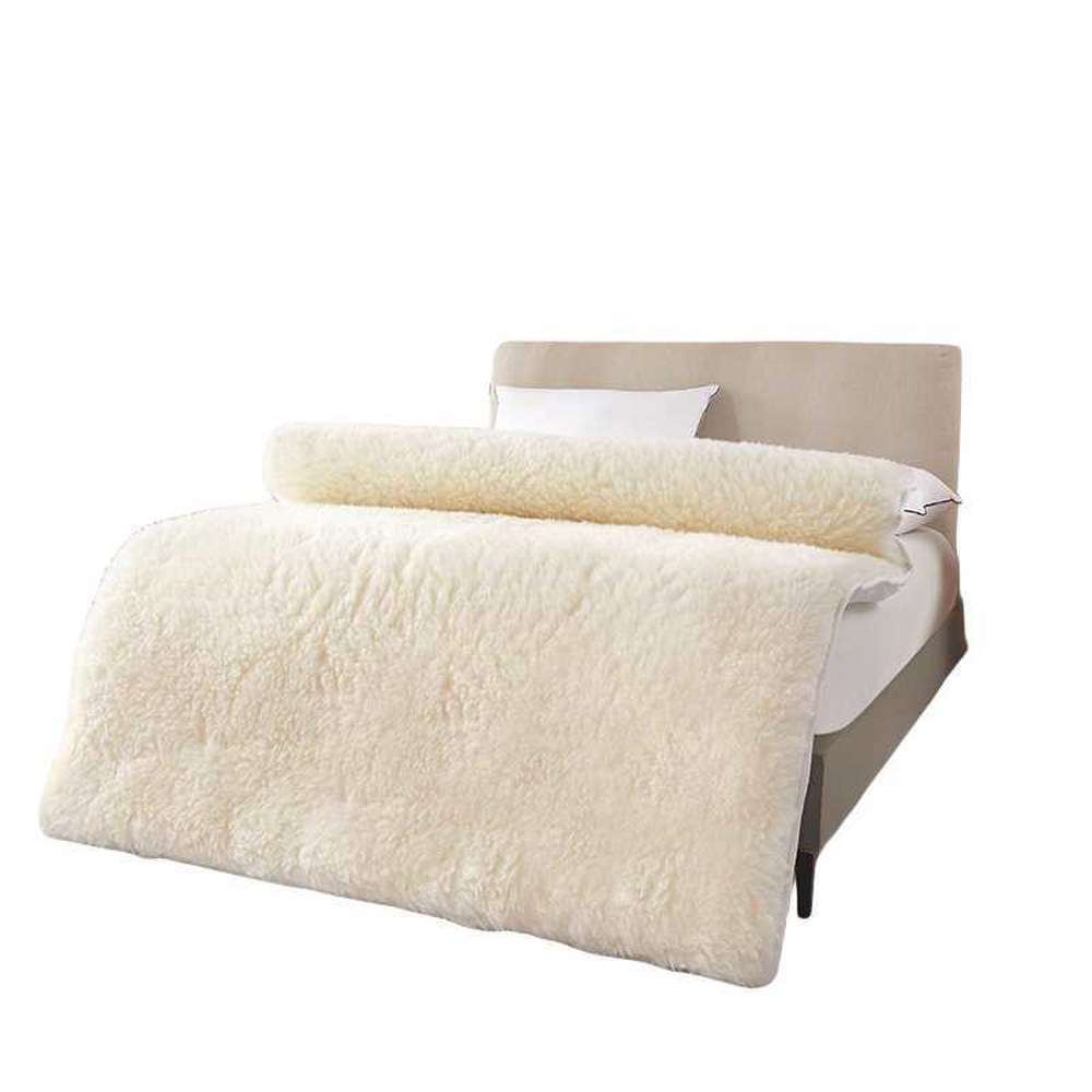 양모토퍼 양털 천연양모 헤어 울토퍼 경량 갈색 135X200CM 양모침구 더블패드 : MJSHOP002