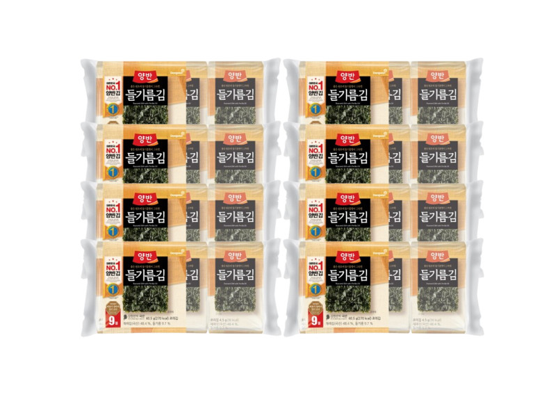 동원 양반 들기름김 식탁김 4.5g 9봉 x 8개 (총 72봉) : DC할인마트