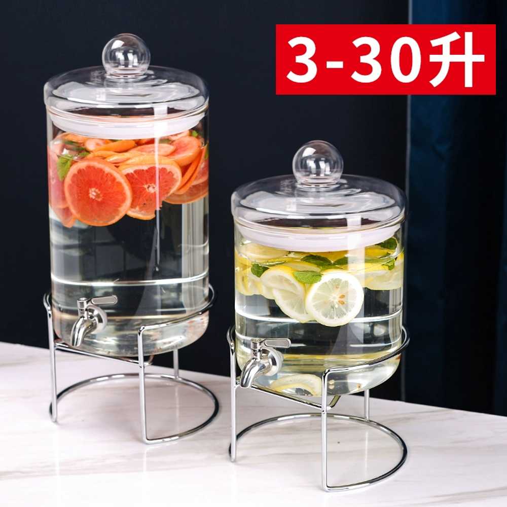 대용량 레몬수 유리병 디스펜서 업소용 카페 물통 쥬스 음료통 1. 2L 병 지름 15cm : 셀리마트