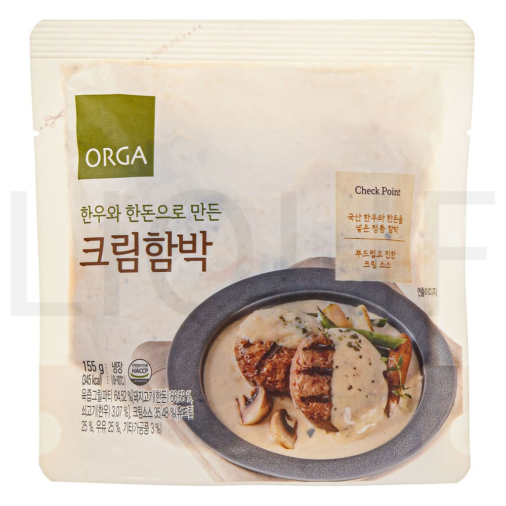 올가홀푸드 한우와 한돈으로 만든 크림함박 155g 1개 : SUPER SALE