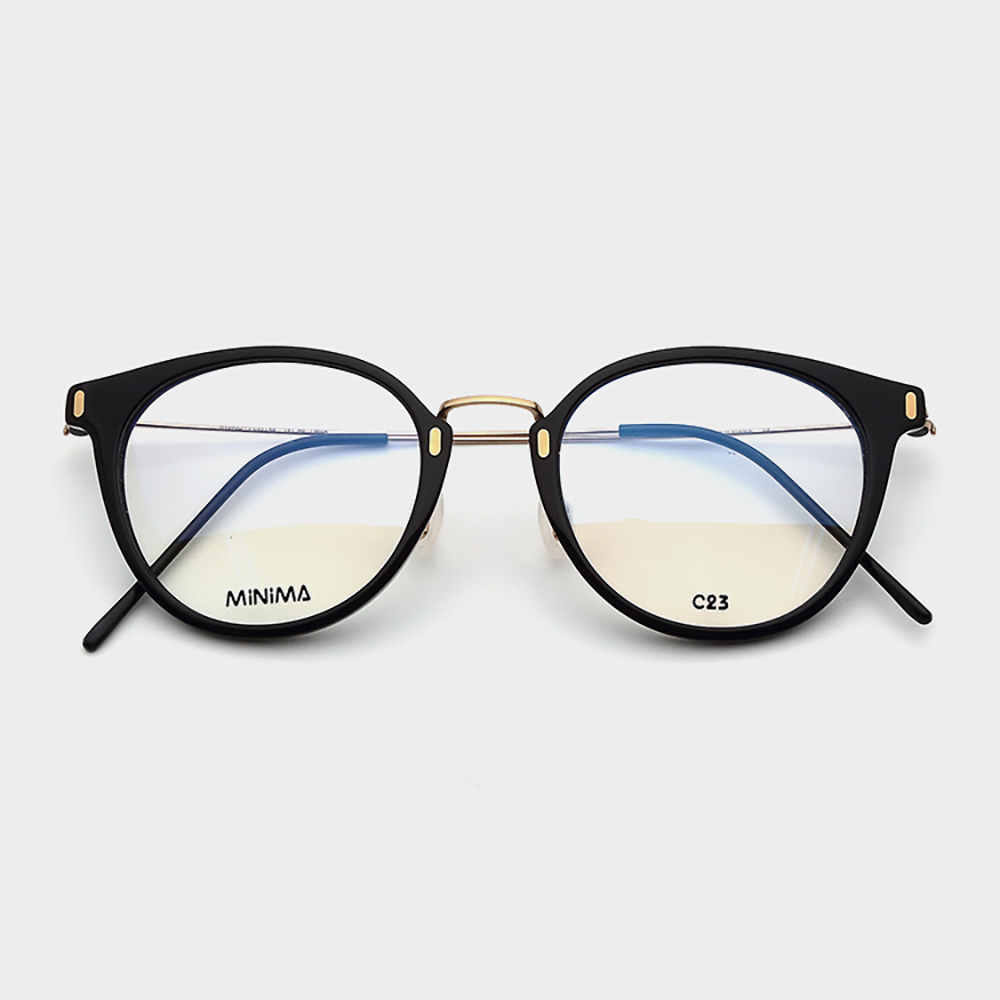 미니마 HYBRID-1 C23 SHINY BLACK/SHINY GOLD/BLACK 안경 : artsee