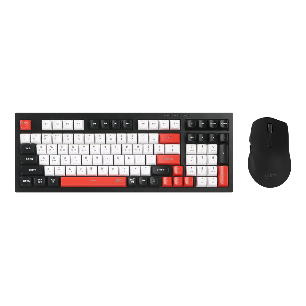 지클릭커 오피스프로 WMK50 사일런스 M 무소음 무선 블루투스 98  키보드 마우스 세트 Poker Green : 지클릭커 공식스토어