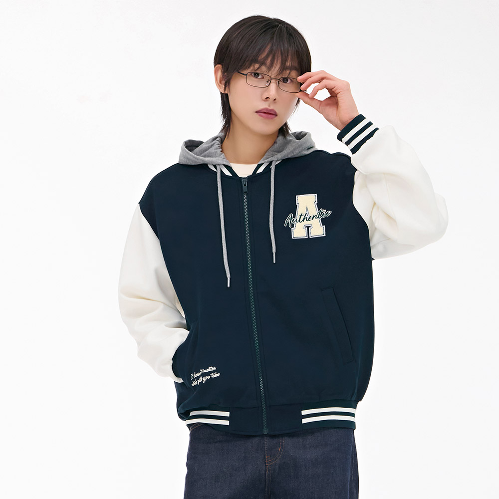 [체이스컬트] 공용 후드 탈부착 바시티 점퍼 EARU4311B0G : 모다아울렛 양산점