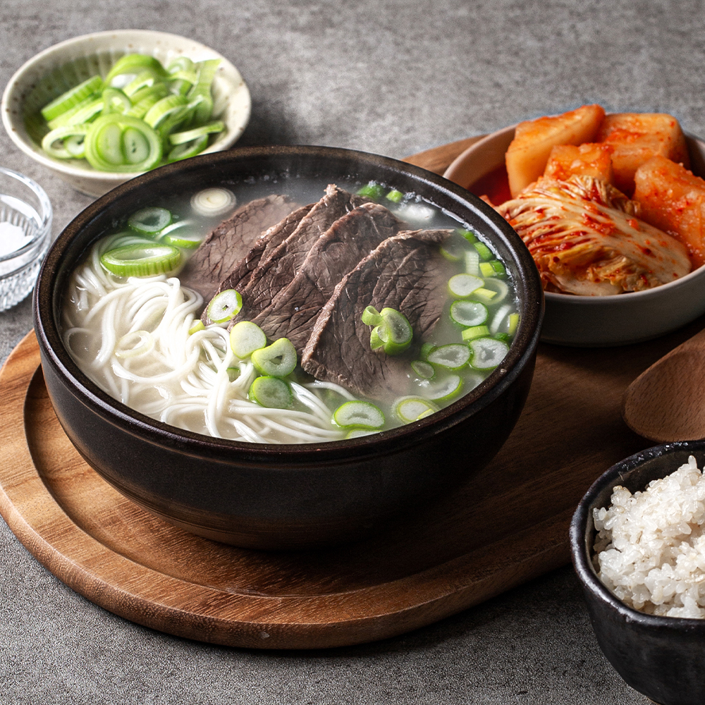 80년전통맛집 무수옥 설렁탕 국밥 사골 곰탕 한우암소 곰국 (국물+고기 680g)3세트 : 무수옥