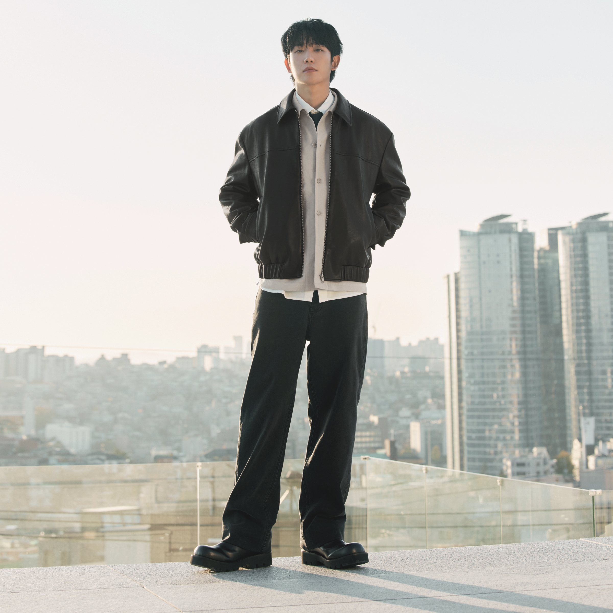 마인드브릿지 정해인 레더 블루종 MYJP2103 : MINDBRIDGE