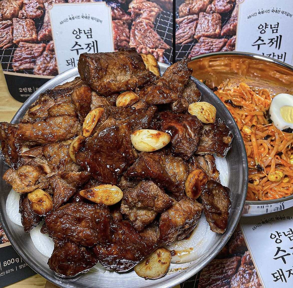 일품나라 양념 수제 돼지갈비 800g 1팩 2팩 : 일품나라
