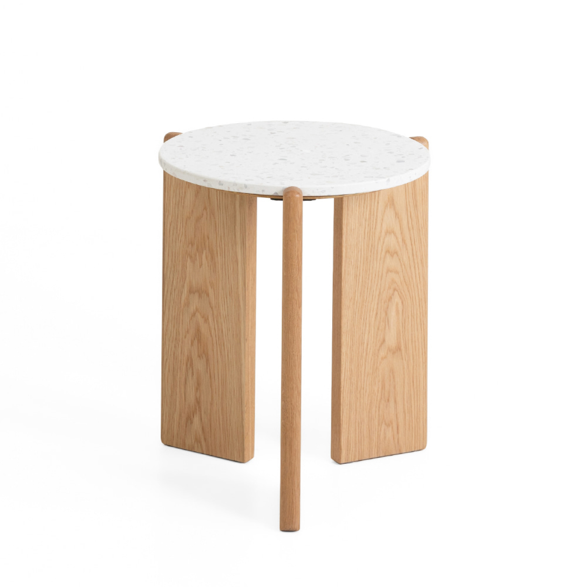 마틴 사이드 테이블. Matin Side Table 오크 원목 테라조 화이트오크네츄럴 보조테이블 카페 테이블 : 가구몽