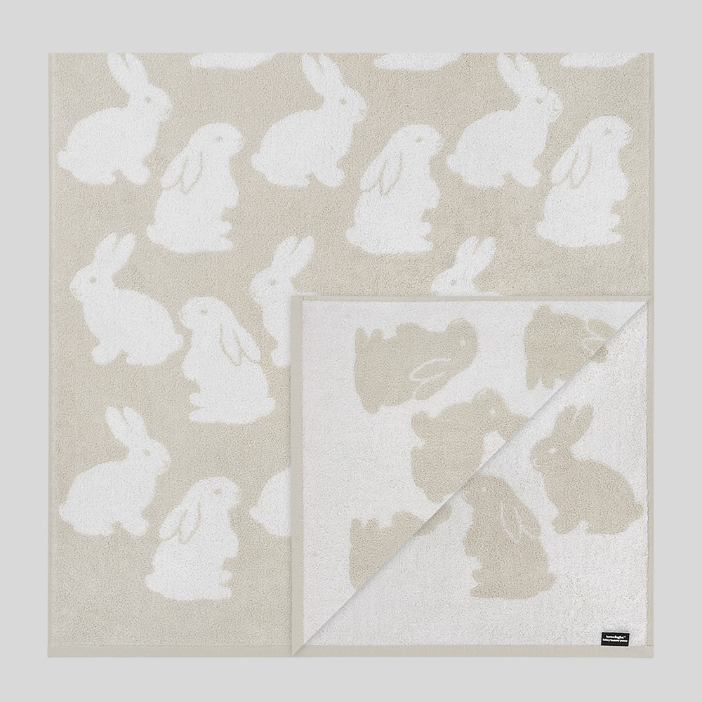 [타월로지스트 x 키티버니포니] Little Ecru Bunnies Big Towel 70x140cm, 1ea : 타월로지스트