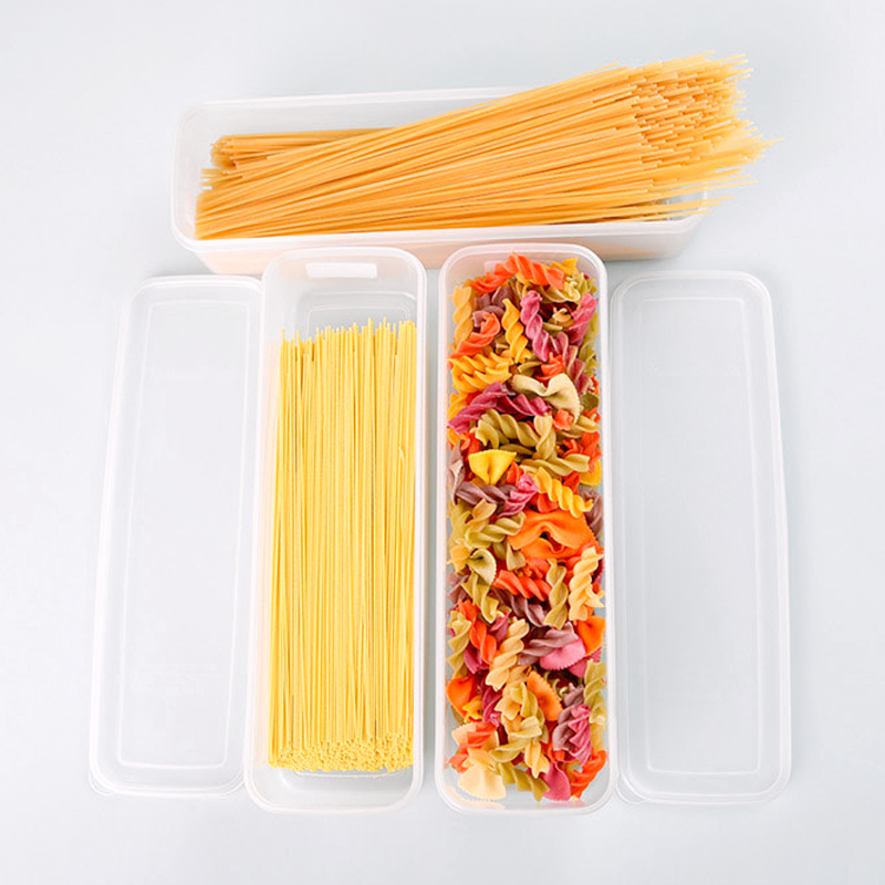 파스타 면 보관 용기 3개/ 국수 스파게티 대파 김밥재료 밀폐 용기 통 : 화이트레몬