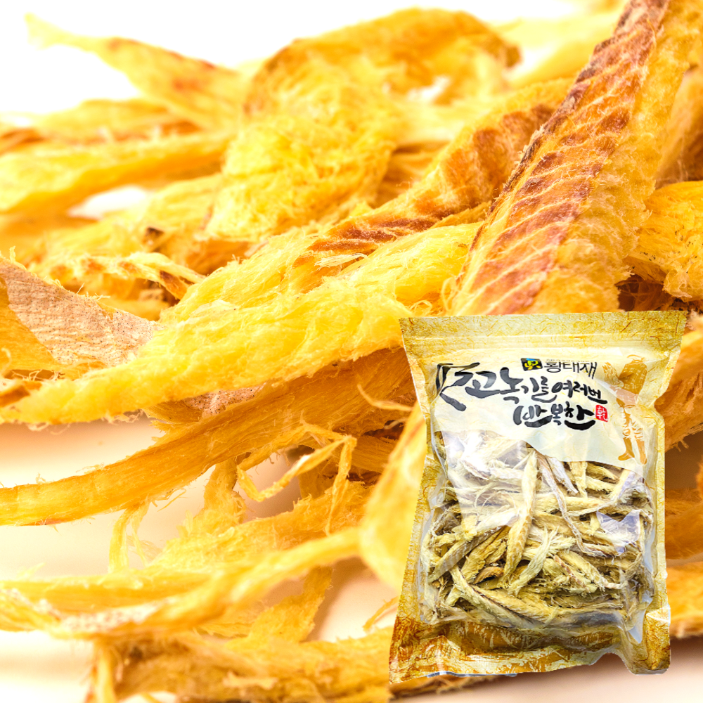 [맛보장 품질보장] 업소용 황태채 500g 자연건조 명태채 북어채 명태 황태 북어 황태가루 용대리 500g : 우성물산