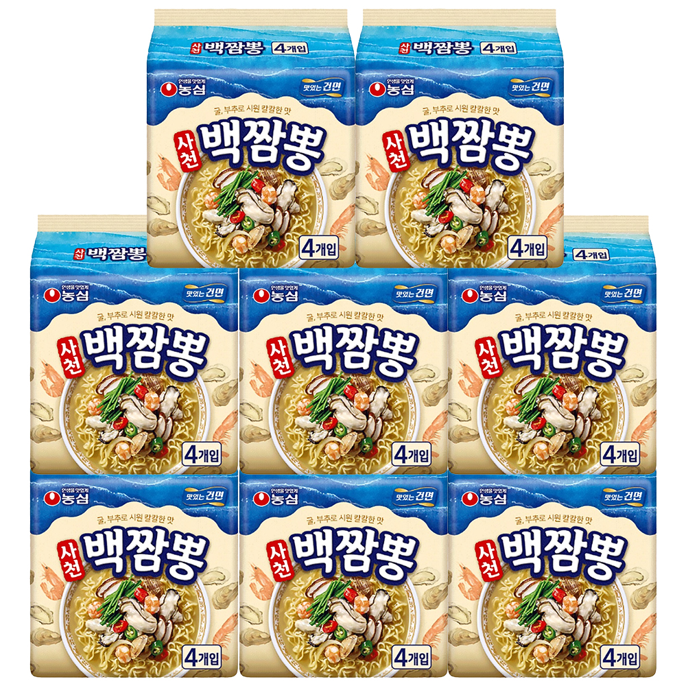 빠르미쇼핑 농심 사천백짬뽕 94g 4개입 8개 농심 짬뽕 멀티팩 봉지 라면 한박스 : 빠르미쇼핑