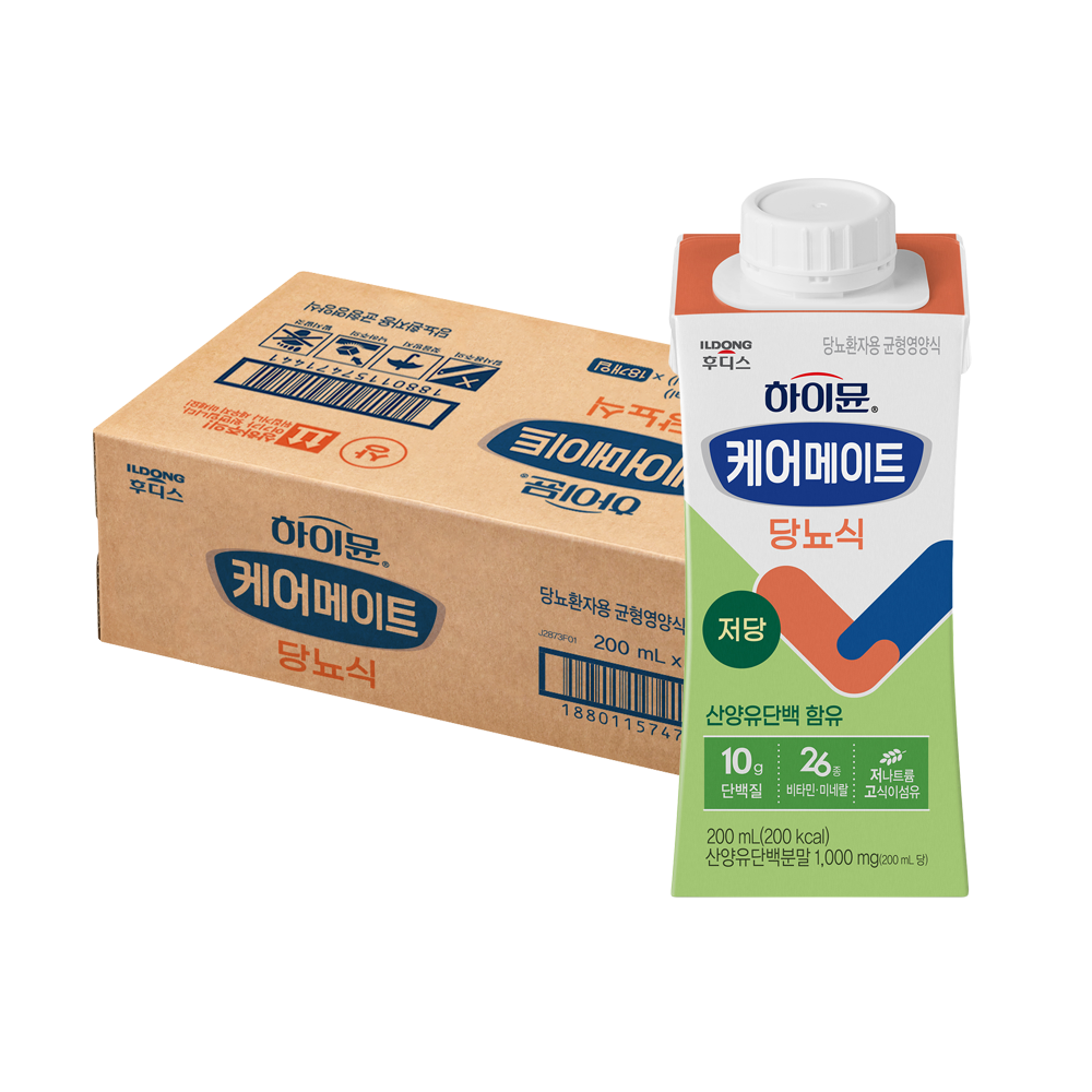 하이뮨 케어메이트 당뇨식 저당 200ml 18팩 : 일동후디스