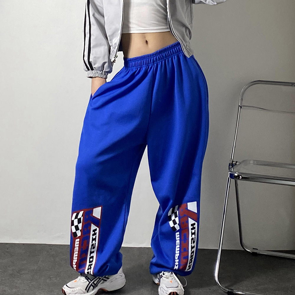 레이싱 스트링 와이드 팬츠 방송 줌바 댄스복 힙합 여성 에어로빅복 하의 FREE(One size), 블루 : 댄마샵