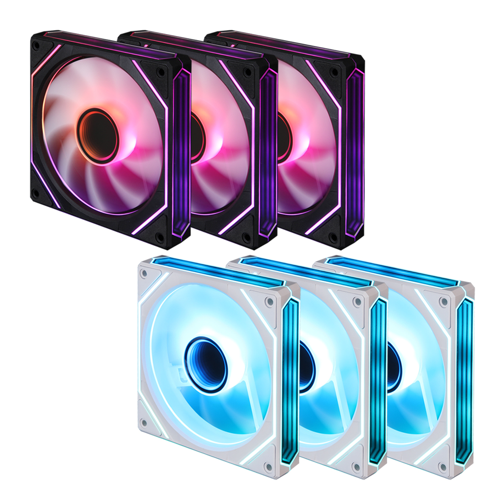가츠 XF120 4페이스 리버스 RGB 블랙 3팩 컴퓨터 케이스 저소음 쿨러 팬 : 몬스타기어