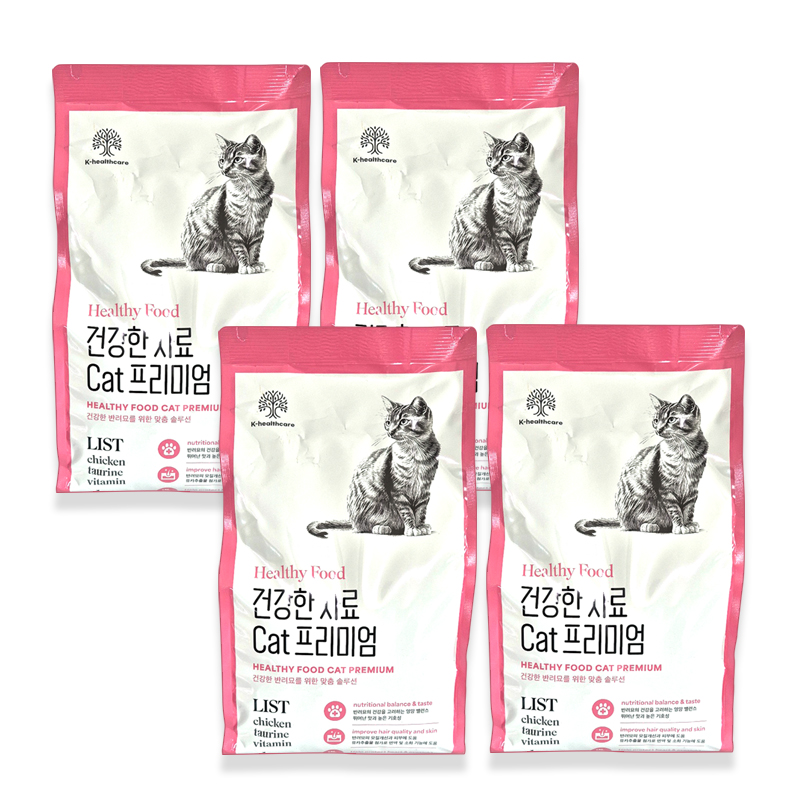 고양이 건강한 캣 프리미엄 사료 2kg 4개 : 주식회사 바른생활