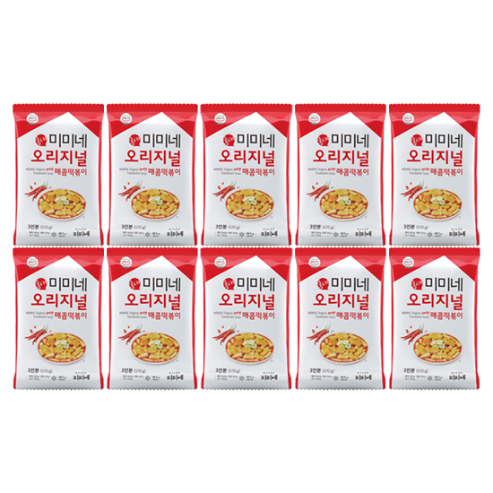 미미네 오리지널 매콤떡볶이 X 2단계, 570g, 10개 : 홍대 미미네 직영몰