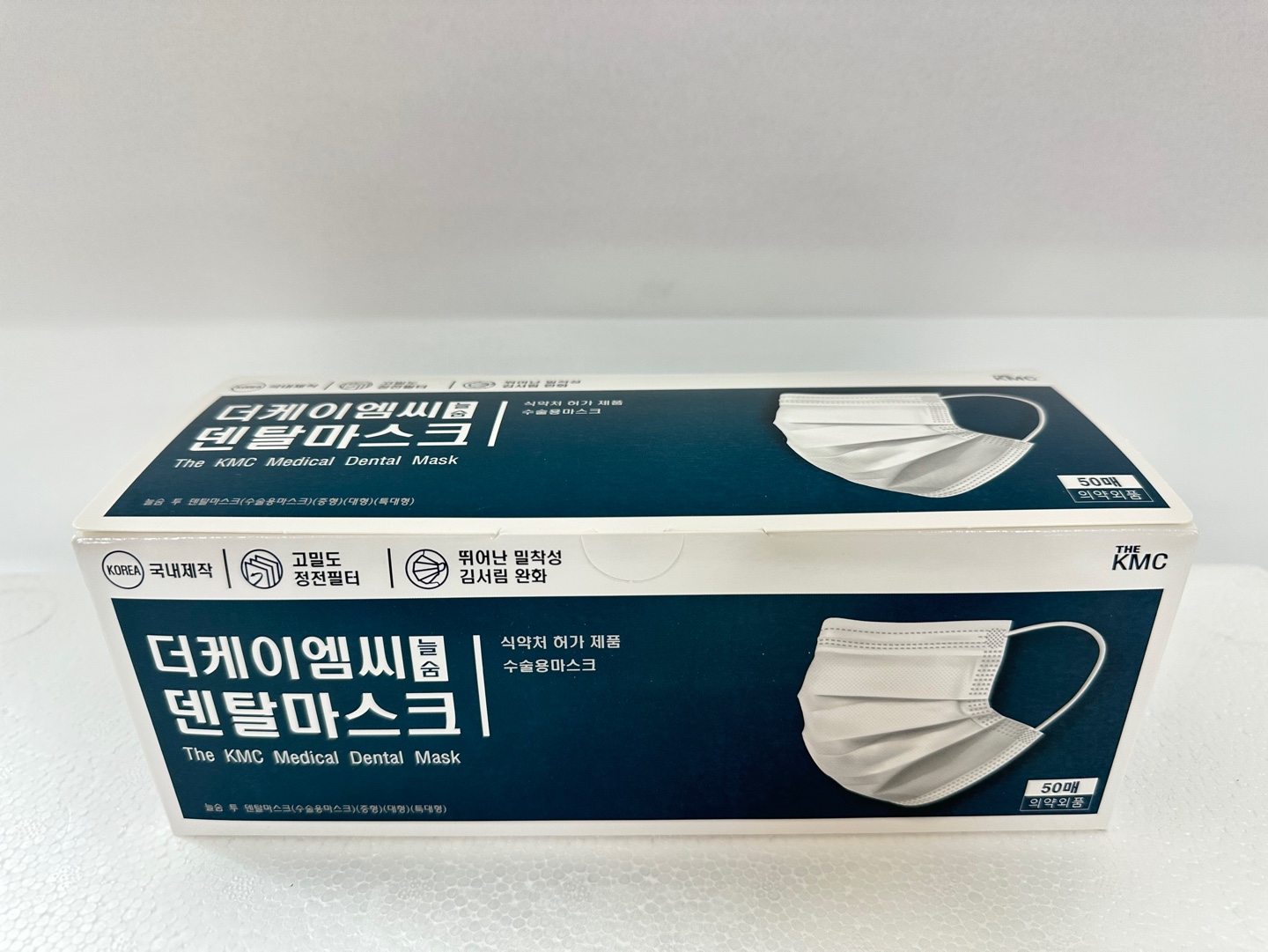 국내산 The KMC KF-AD 더케이엠씨 덴탈마스크 수술용마스크 화이트 대형 50매 : 케이준커머스