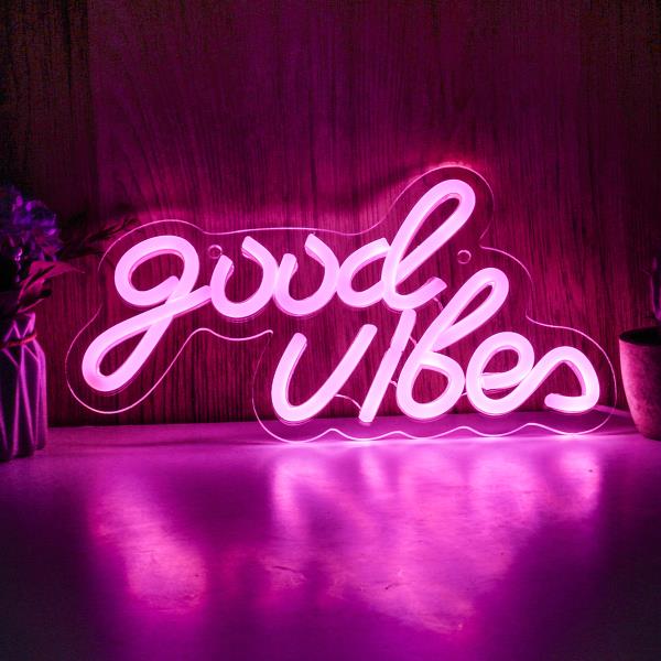 LED 네온 좋은 진동 USB 전원 사인 야간 조명, 3D 벽 아트 및 게임 룸, 침실 거실 장식 램프 표지판, Chi-buy : 수신사스토어