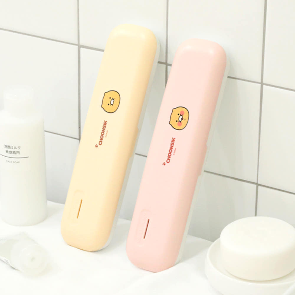 카카오프렌즈 칫솔살균기 휴대용 소독기 춘식이 핑크 건전지 usb겸용 : 카카오팬지몰