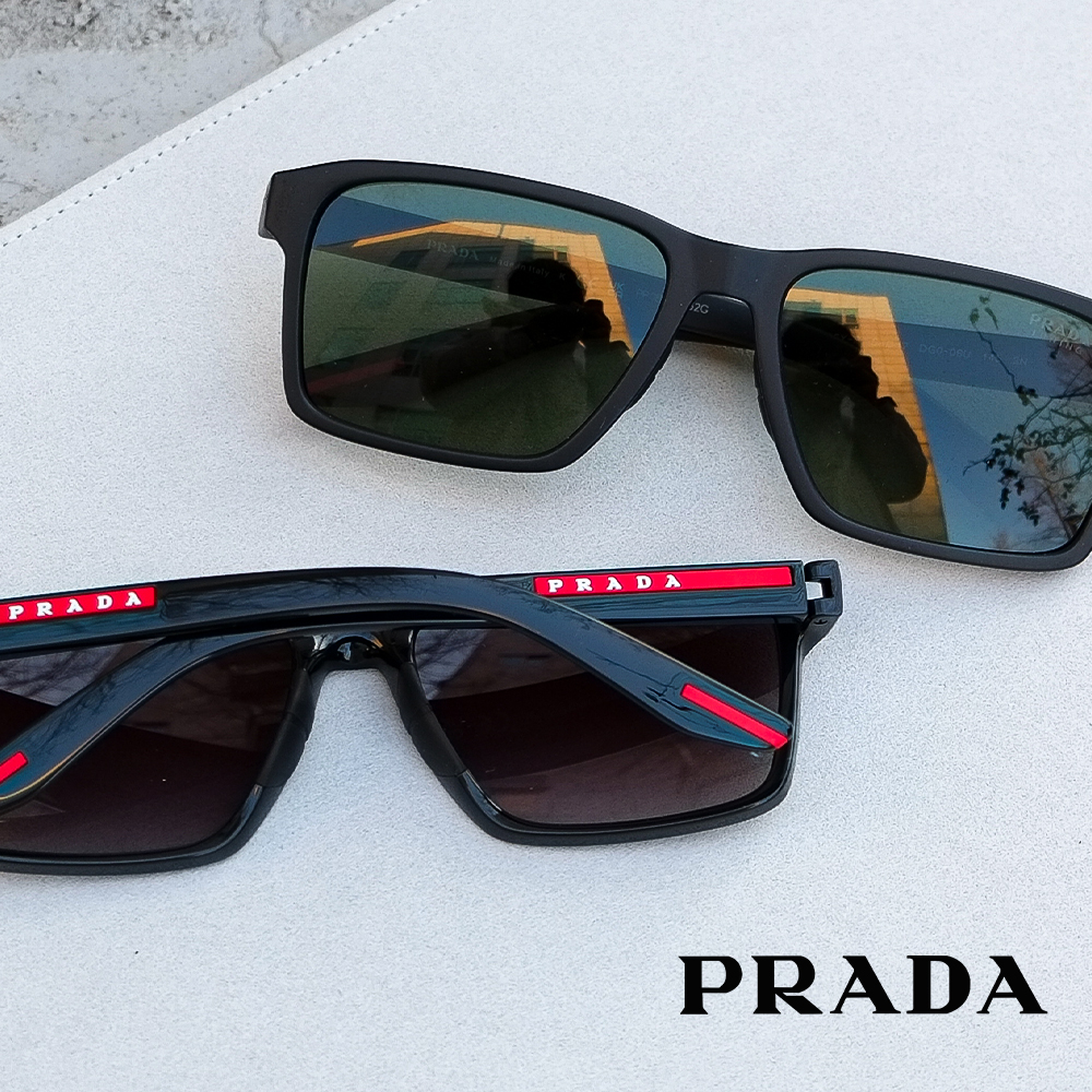 프라다 스포츠 선글라스 PRADA PS 05YSF 05Y-F 직사각형 뿔테 선글라스 : 데이안경