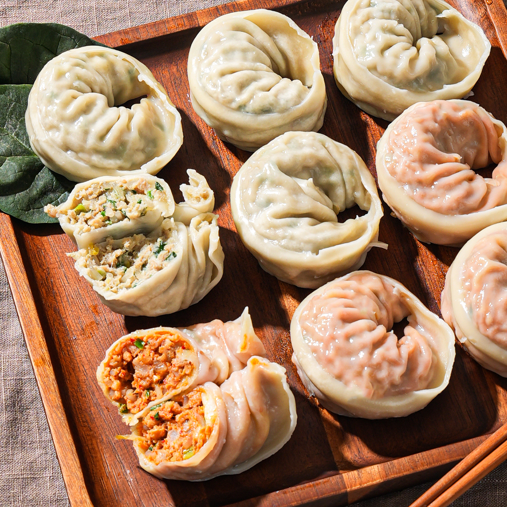 황금마차 덜짠 왕만두 고기만두 김치만두15알 1,050g 육즙 매콤 단백 : 골드캐리지