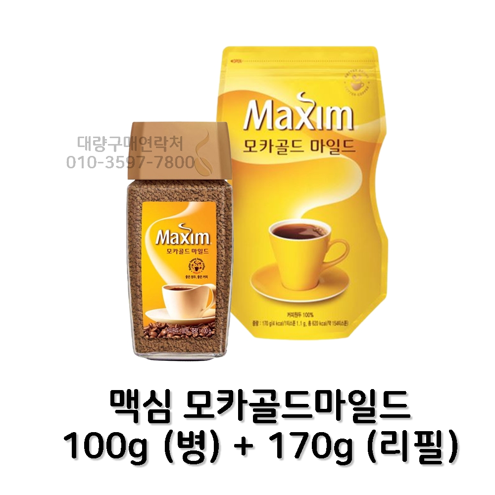 맥심 모카골드 마일드 100g+리필 170g 알커피 : 가온 상사