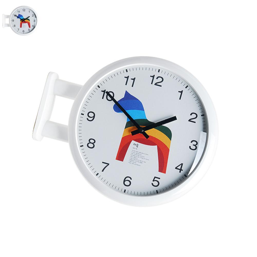 초시계 선물 벽시계 집들이 다솜 가정 원목 안방 Character Double Clock A : 브릴란떼스토어