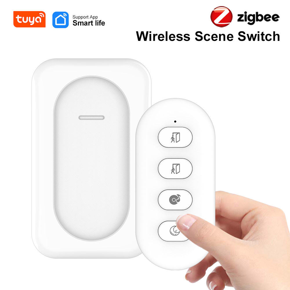 융스위치 컨트롤러, 12 장면 장치 ZIGBEE 앱 제어 푸시 전환 무선 단추 TUYA 스마트 시나리오, 자동화 White Scene Switch : 서동이마켓
