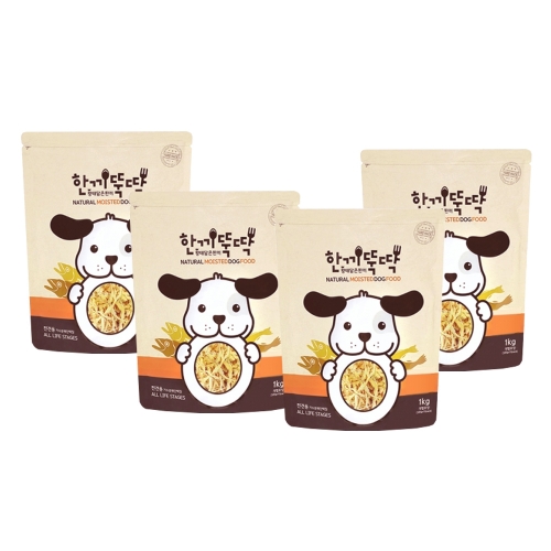 황태를 가미한 강아지 습식 소프트 사료 한끼뚝딱 전견용 1kg(100gx10개) : 비앤비 샵