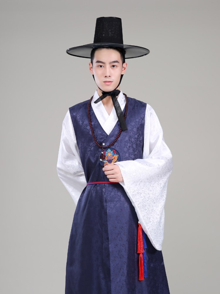선비 의상 옛날 무대 공연 도포 조선시대옷 한복 코스프레 양반 라이트블루 프리사이즈 : 올포유원