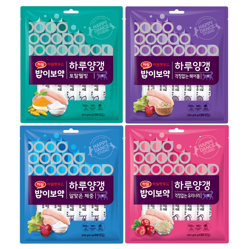 [하루양갱 강아지 고양이 묶음] 유리너리 토탈웰빙 체중 헤어볼 피모 관절 면역 장 간식 : 글로리아 백화점