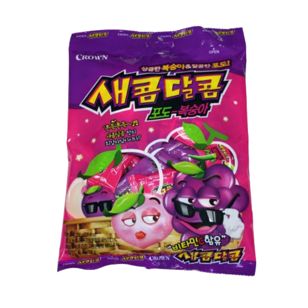 크라운 새콤달콤 포도 복숭아 200g : GO BAND