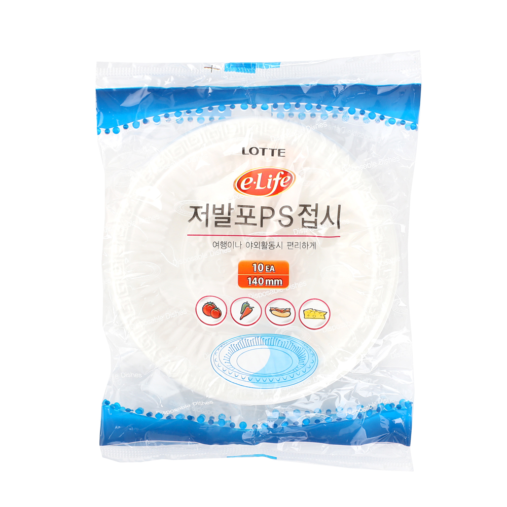 바른템 롯데 일회용 PS접시 캠핑 차박 원형그릇 일회용품 14cm : 바른템컴퍼니