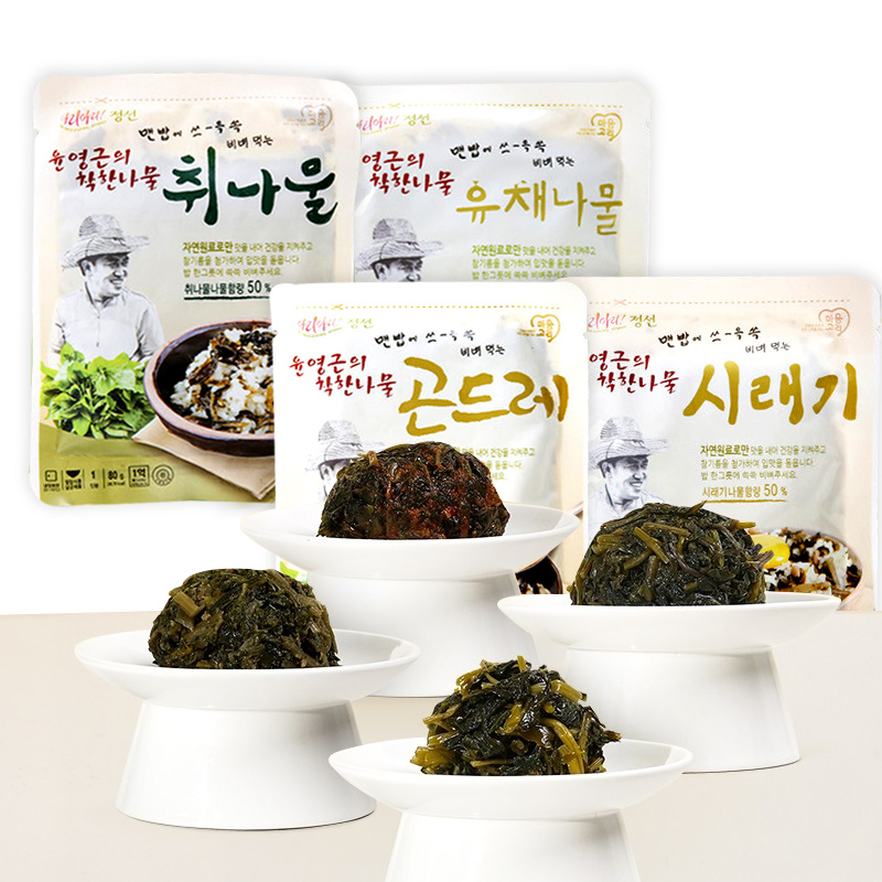 정선나물밥 간편요리 곤드레 유채 시래기 취나물 비빔밥 8팩 : 해랑마트