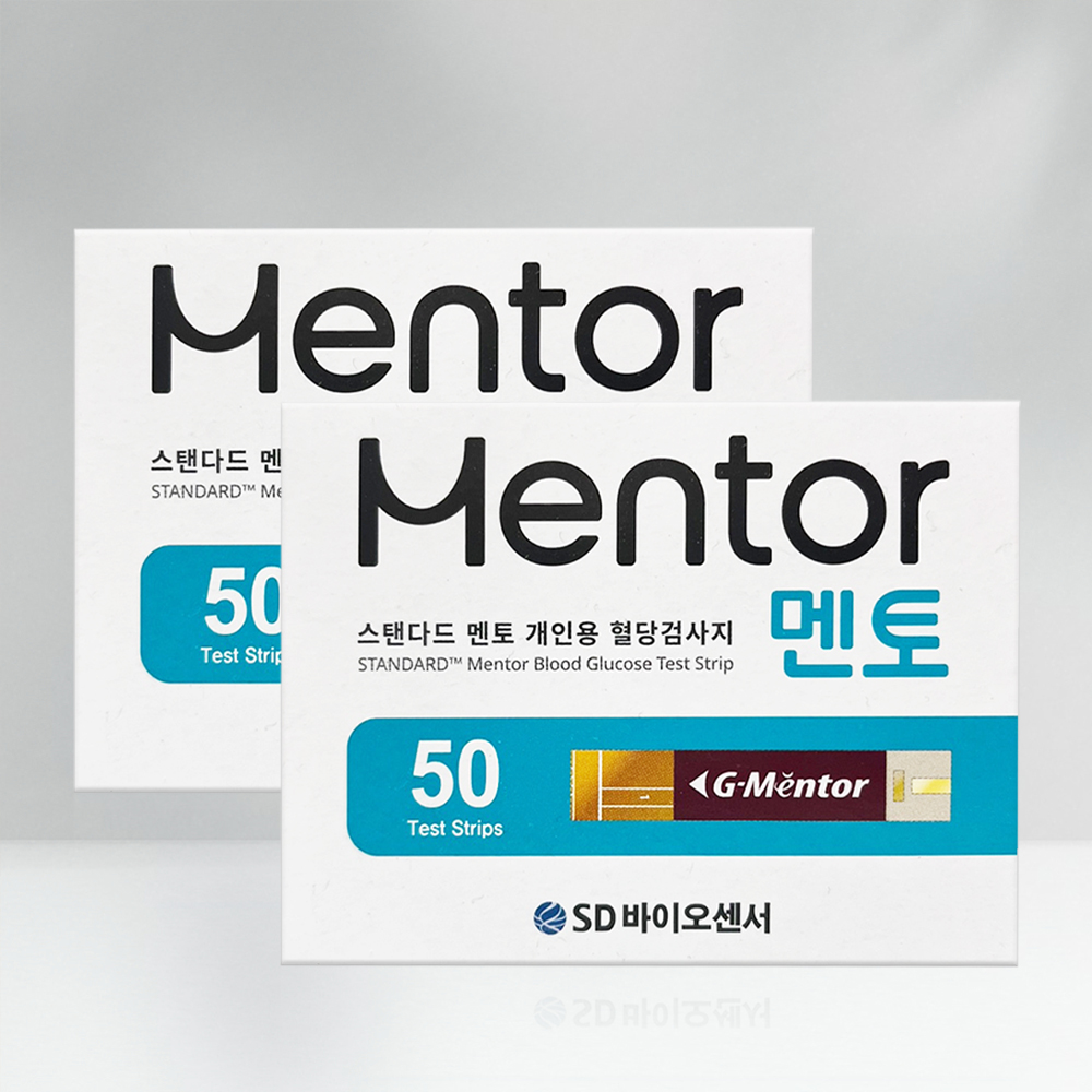SD바이오센서 스탠다드 멘토 혈당측정 검사지 50매x2개 스트립 : 주식회사 봄봄