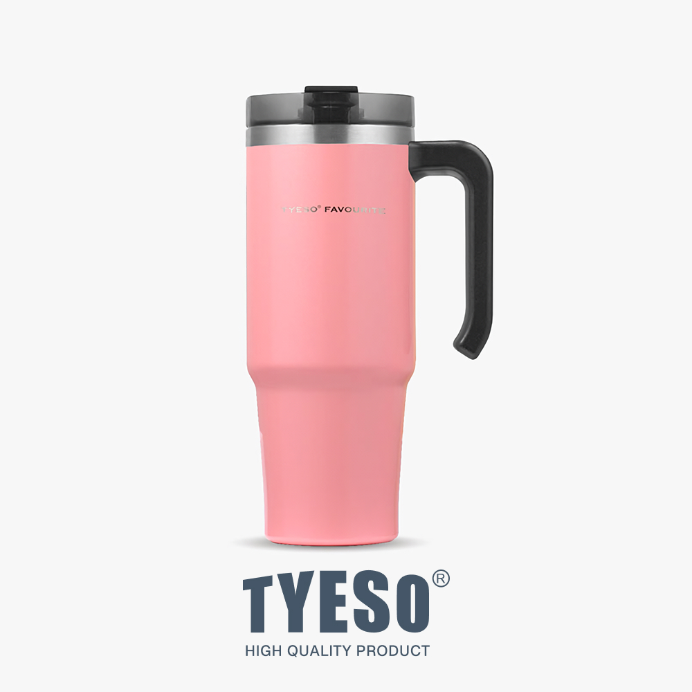 대용량 텀블러 타이소 스텐 빨대 손잡이 차량용 890ml : 크노메탈
