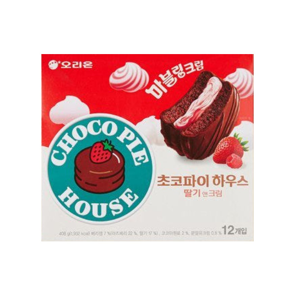 오리온 초코파이 하우스 딸기앤크림 12봉 408g : 소용마켓