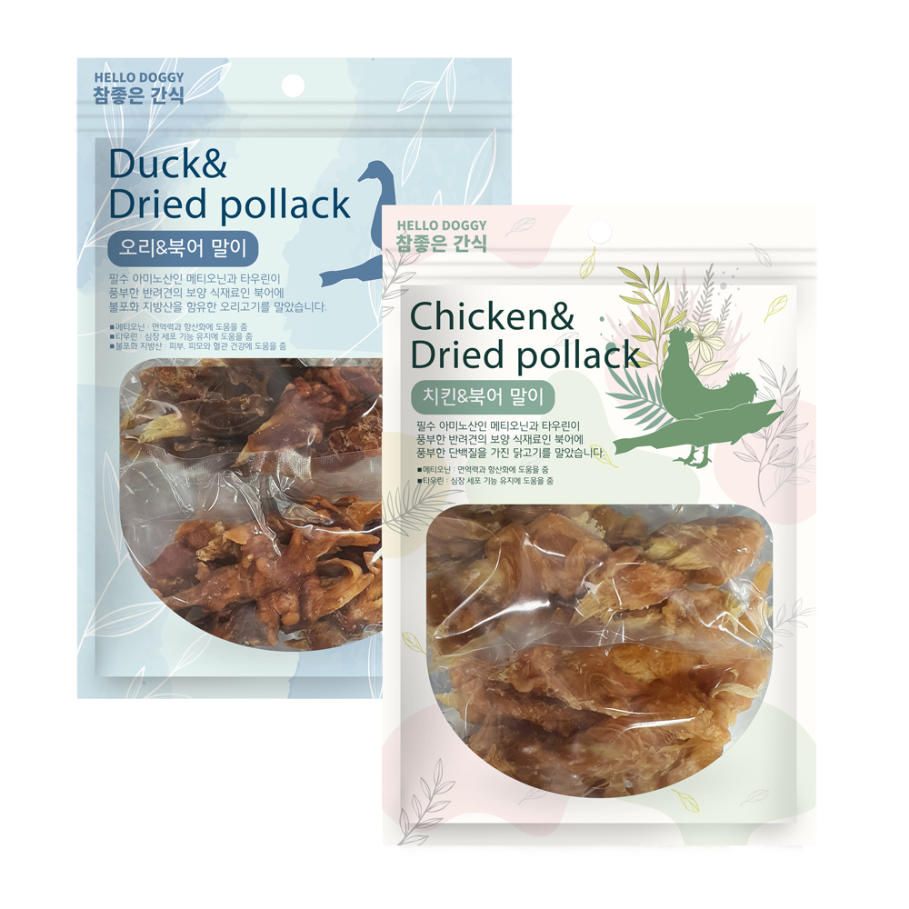 참좋은간식 수제간식 치킨+북어 말이, 120g, 1개 : 바른펫