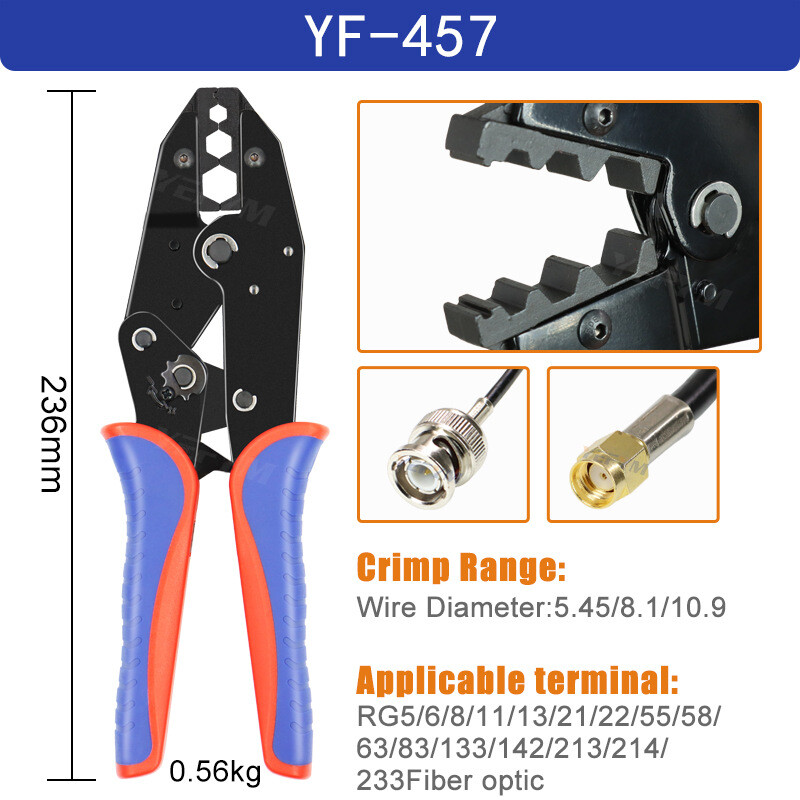 공구직구 정품 YF-457 압착공구 YF457 압착니퍼 : 퍼플 피시테일 종합 직구