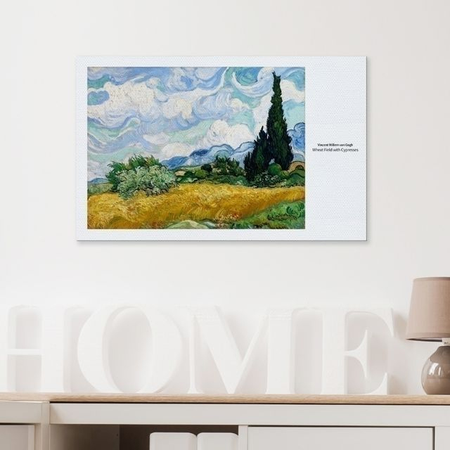 고흐 명화 캔버스 액자 삼나무가 있는 밀밭 25x40cm : 왠지끌리는 디자인끌림