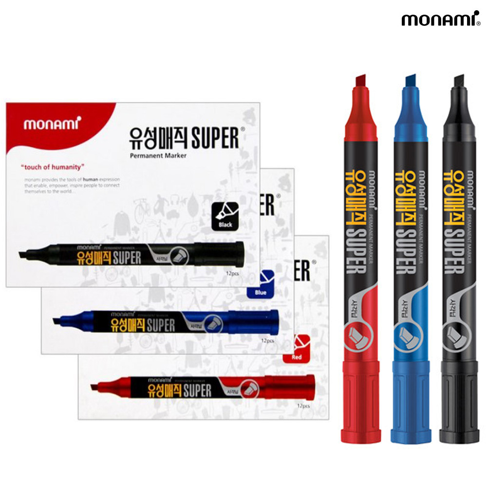 모나미 / 슈퍼 유성매직 / 사각촉 / 1타 / 12개입 : 광주 오피스