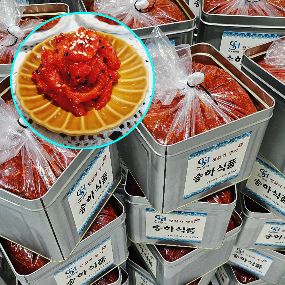 [송하식품] 10kg 명태회무침 명태식해 명태초무침 코다리무침 냉면고명 대용량 식당용업소용 젓갈 / 국내 속초양양 제조 : 속초통큰젓갈